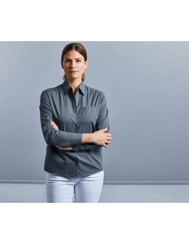 R-R-934F-0-Ladies L/S Poly-Cotton Easy Care Poplin Shirt